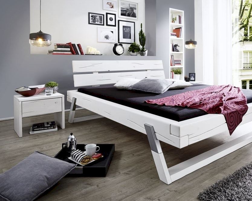 3S Frankenmöbel Massivholz Nachttisch Fichte Eichefarbig gebeizt / B 40 x H 45,5 x T 35 cm