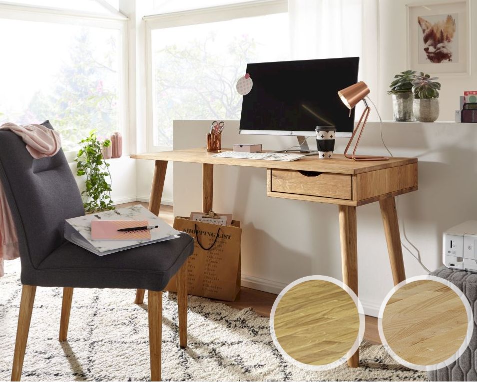 3S Frankenmöbel »Moritz« Massivholz Schreibtisch TI-0078 / Kernbuche