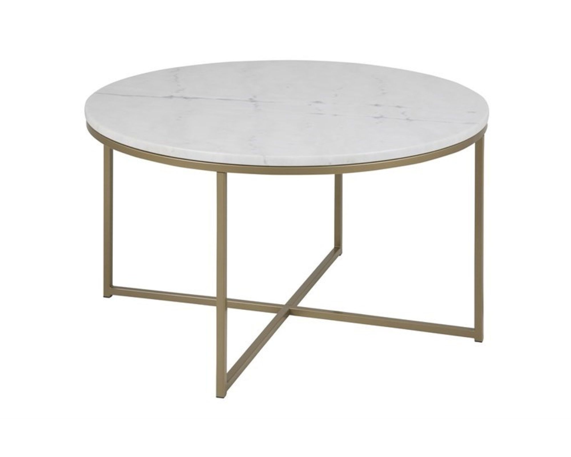 Actona »Alisma« Couchtisch rund weiß/gold Ø 80 cm