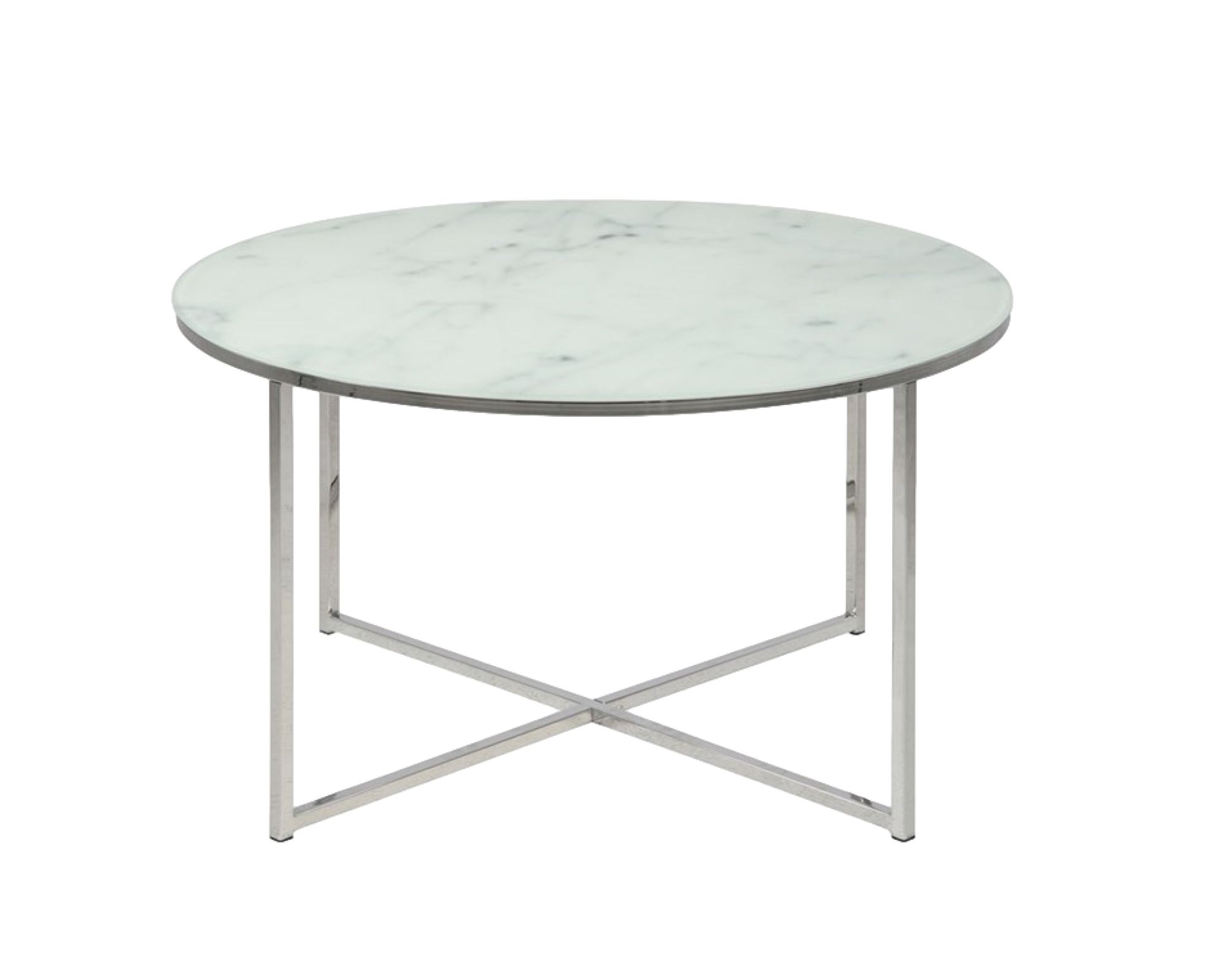 Actona »Alisma« Couchtisch rund weiß/silber Ø 80 cm