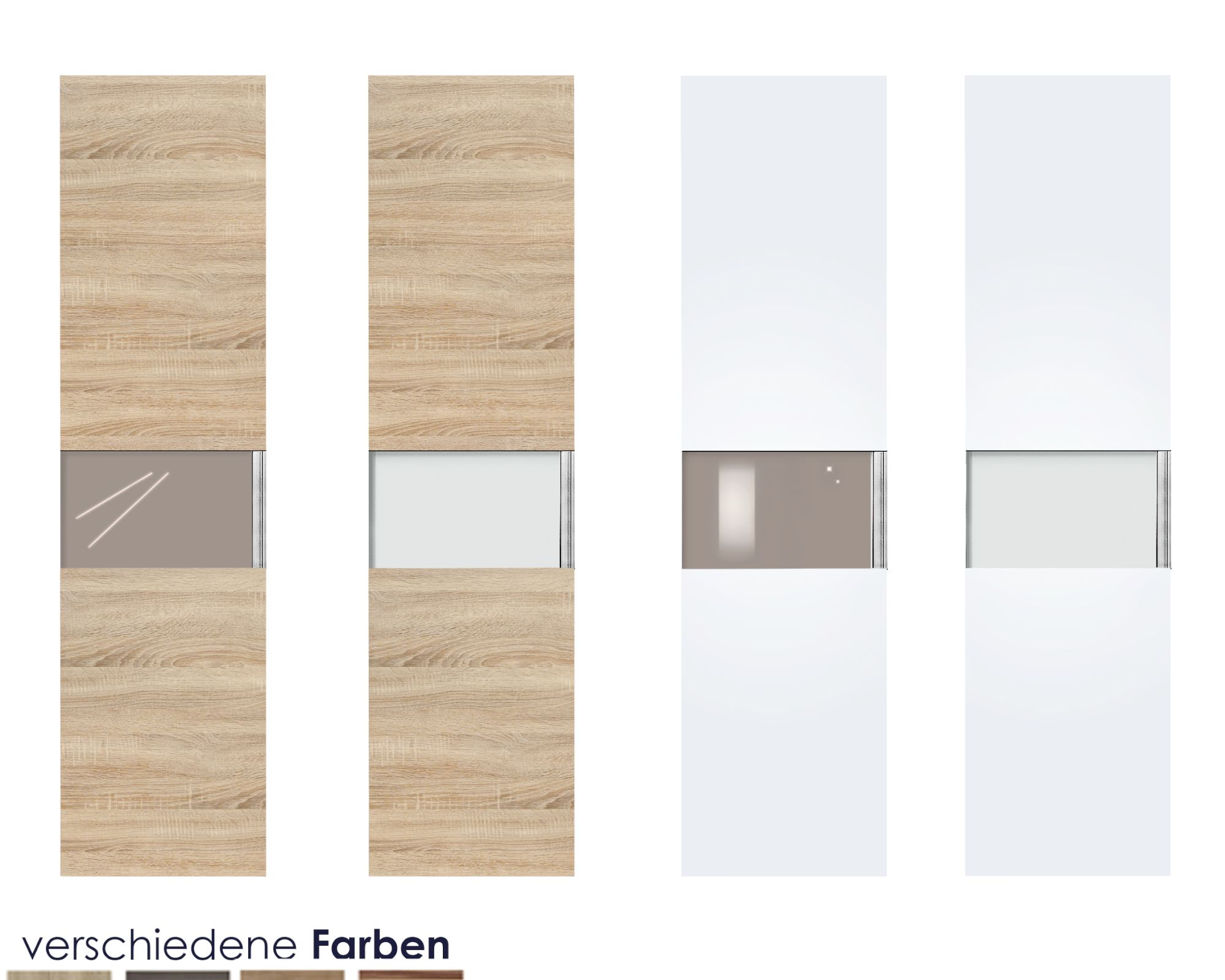 ArteM »multimatch« Drehtürenschrank Türe mittig Glas – erhältlich in 8 Farben