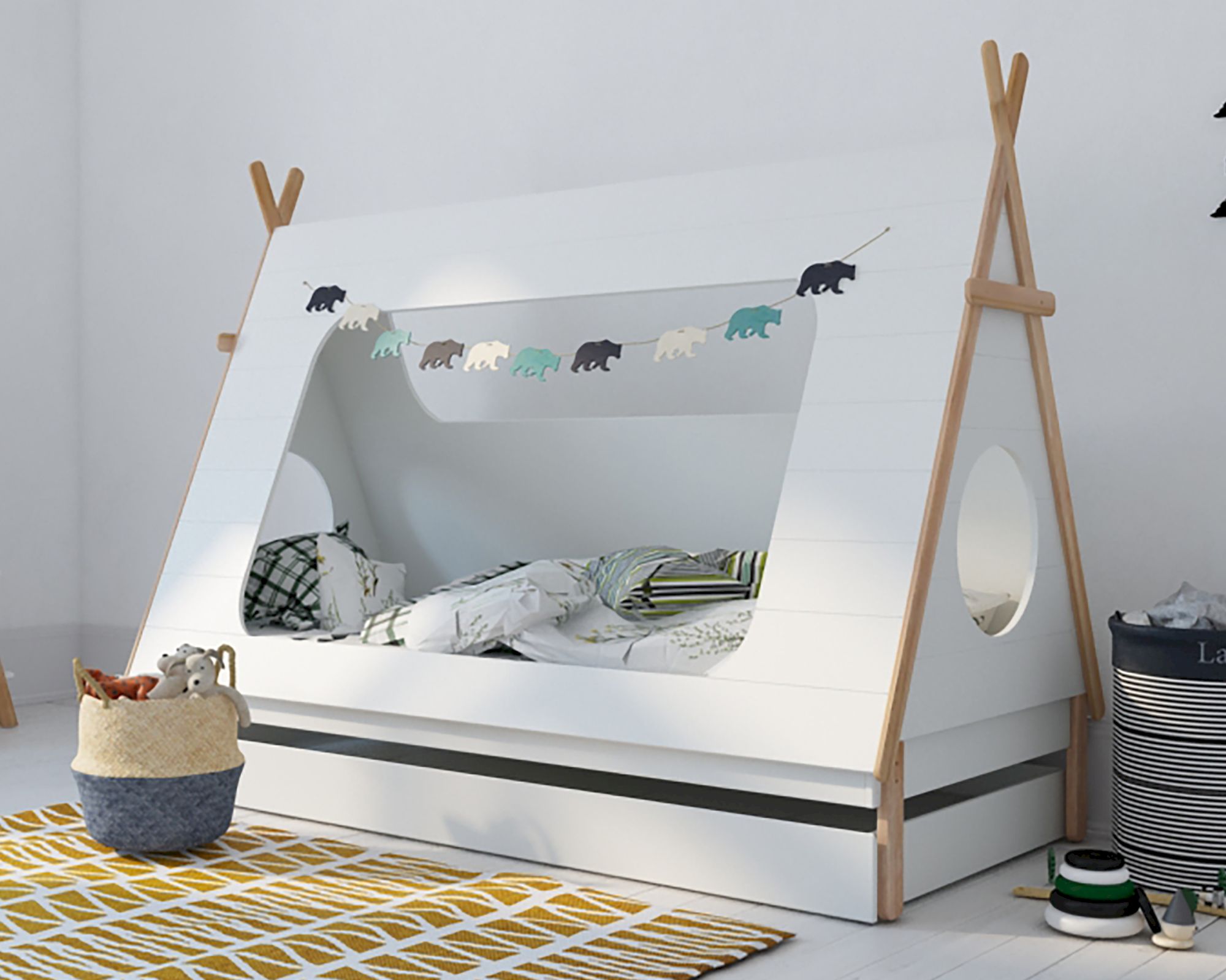 BLN Kids »TIPI« Kinderbett weiss 90x200 cm / ohne Bettkasten