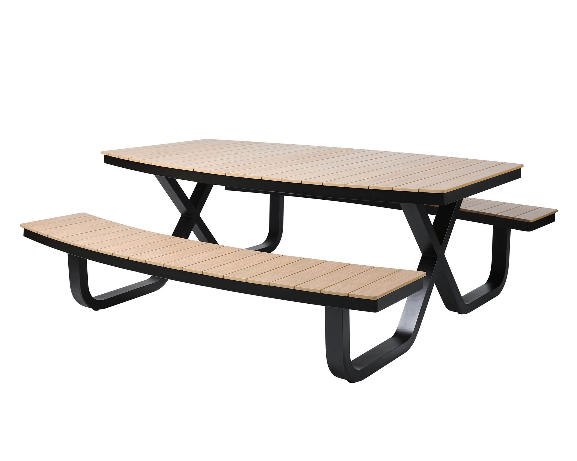 Best »Buddy« Picknicktisch schwarz 217x75x200 cm