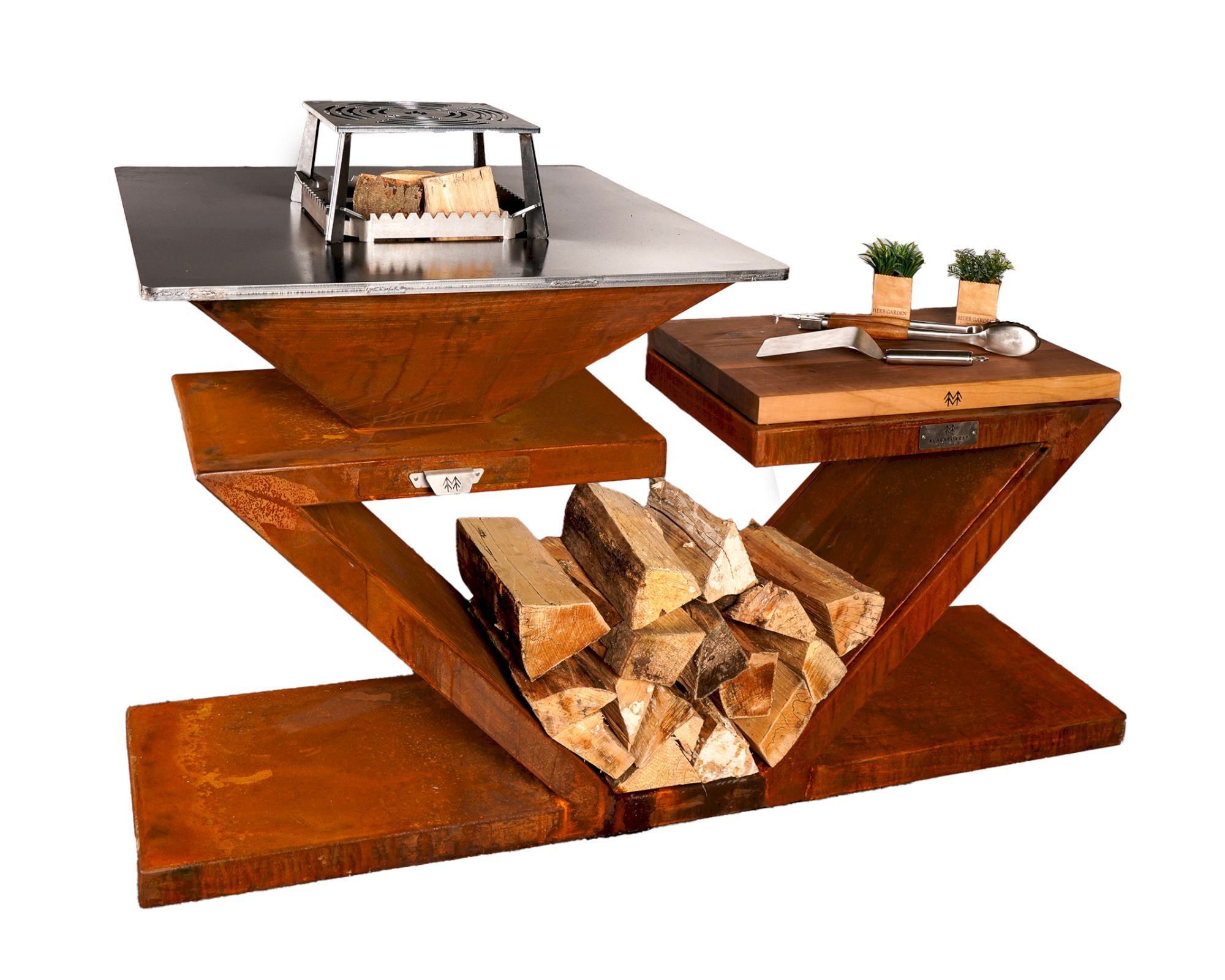 BlackForestSteel »FyrR Island Zenith Corten 85« Plancha Grill 85x85 cm
