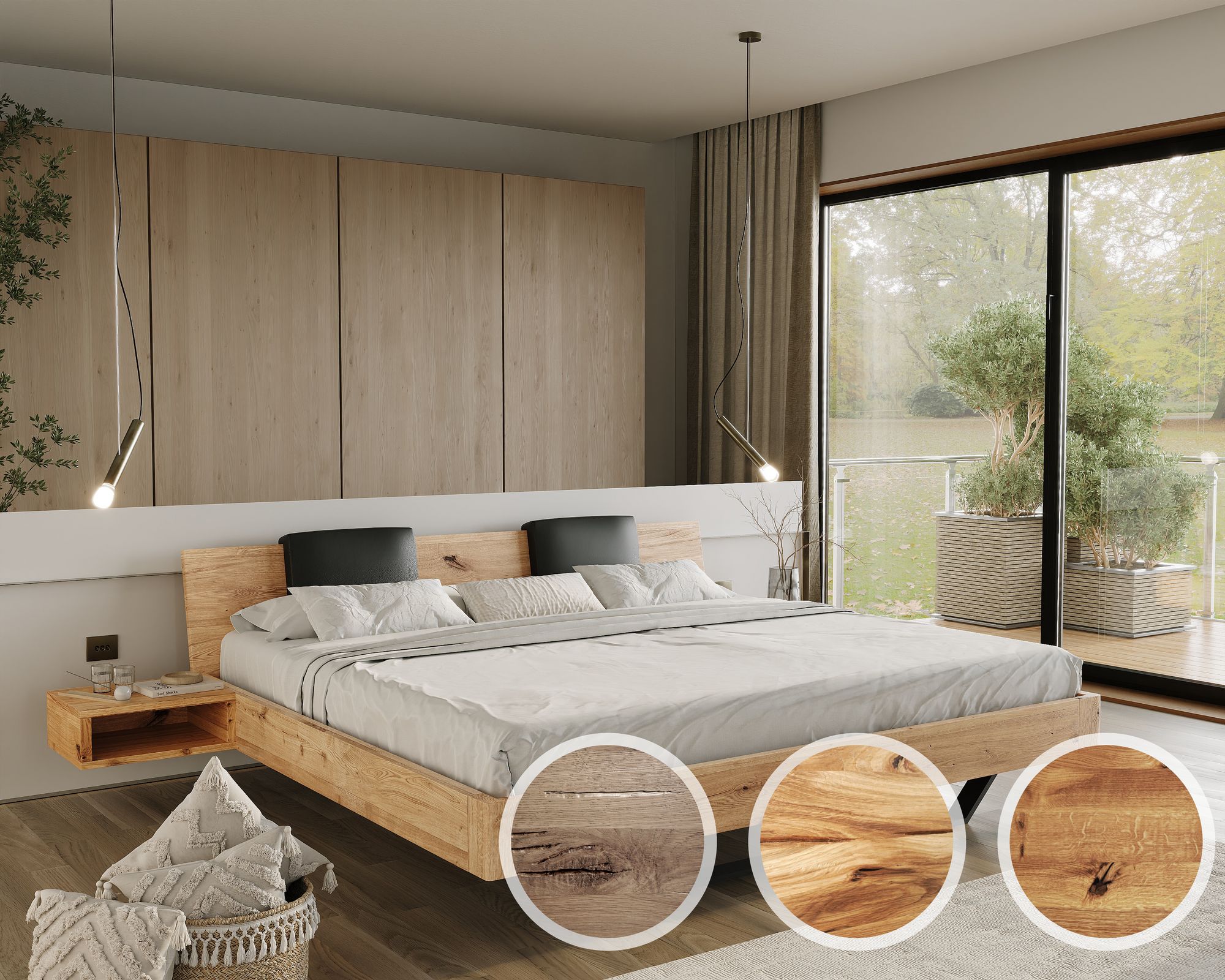 BlackWood »Dolce Vita IV« Wildeiche Massivholz Familienbett Wildeiche natur / 240x200 cm
