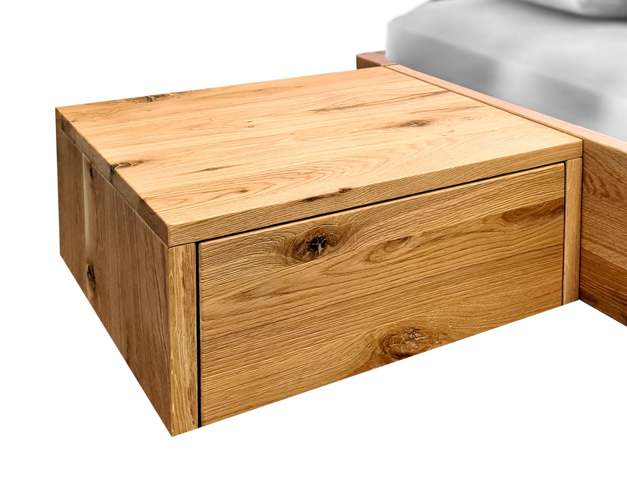 BlackWood »Dolce Vita« Massivholz Nachttisch I mit Schublade / Wildeiche rustic