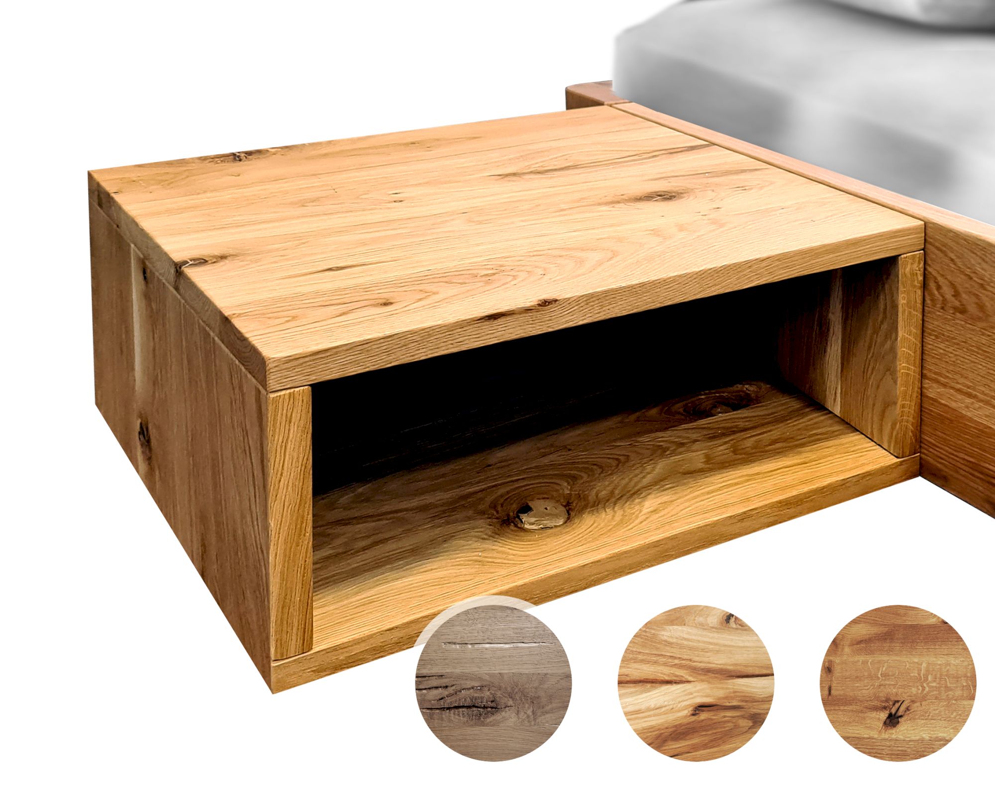 BlackWood »Dolce Vita« Massivholz Nachttisch I ohne Schublade / Wildeiche natur