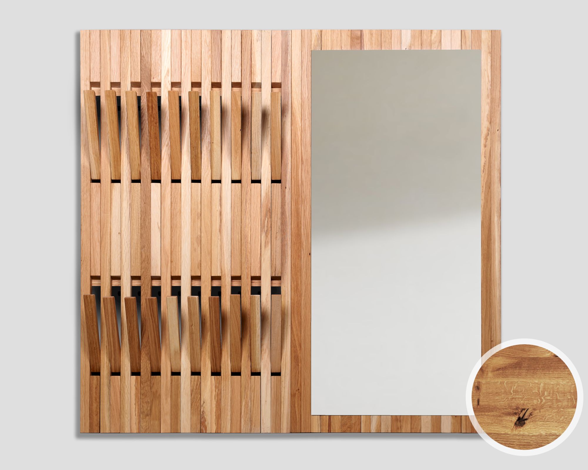 BlackWood »Piaforte Wildeiche« Massivholz Design-Garderobe Garderobe / Wildeiche natur / 62,5 cm