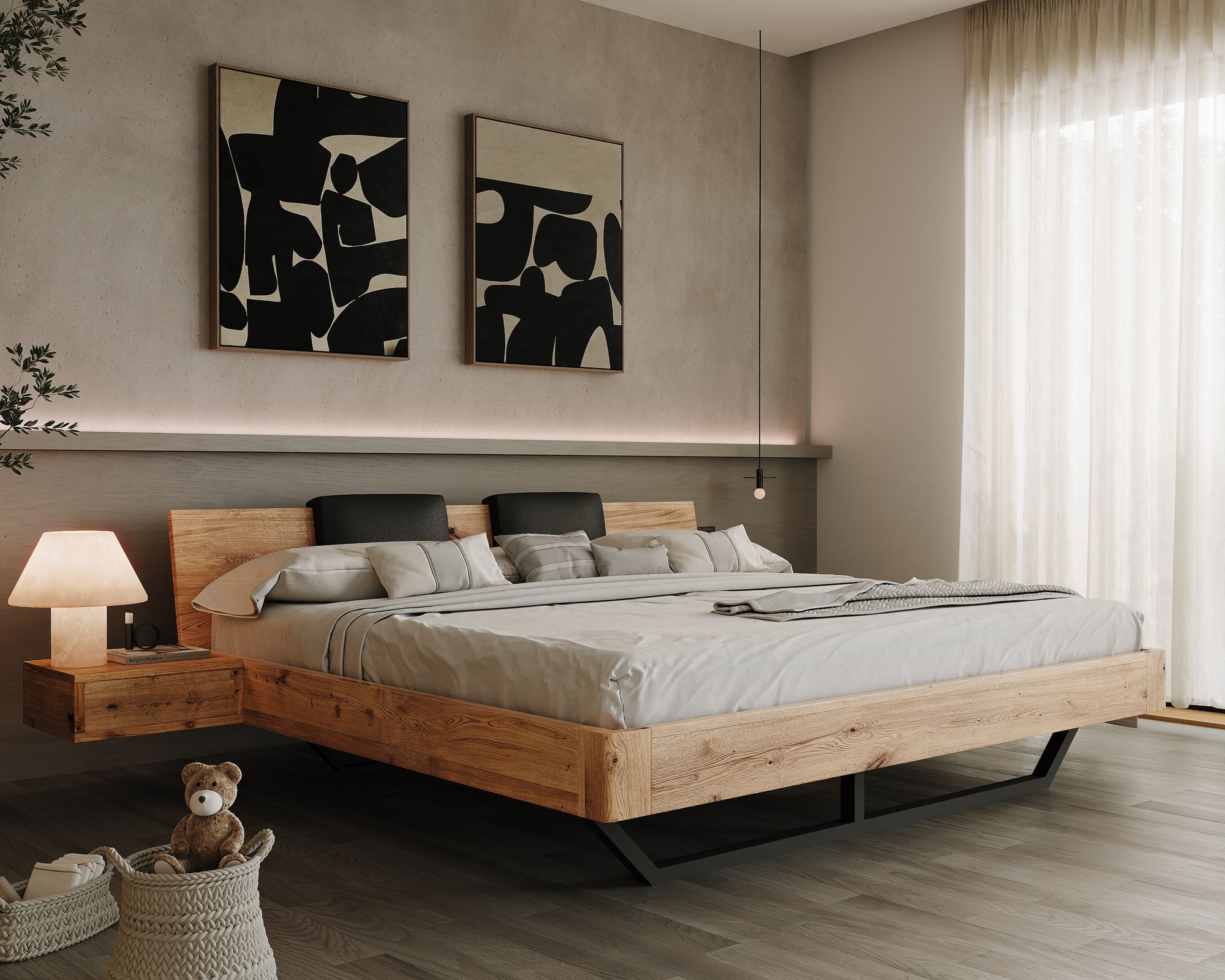 Blackwood »Dolce Vita II« Wildeiche Massivholz Familienbett Wildeiche rustik / 240x200 cm