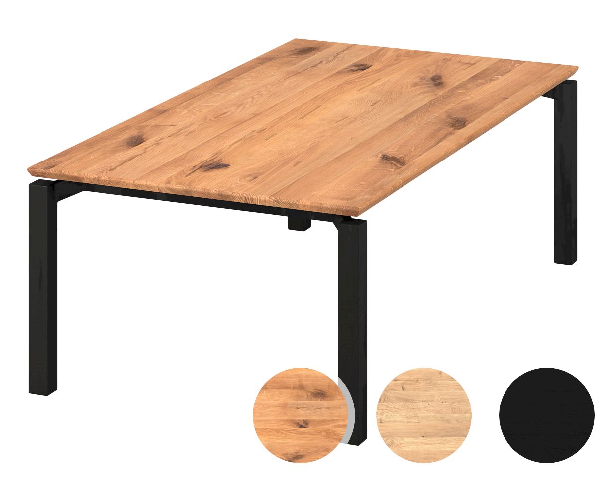 Bodahl »Birmingham« Massivholz Couchtisch Wild Oak 15 Matt schwarz