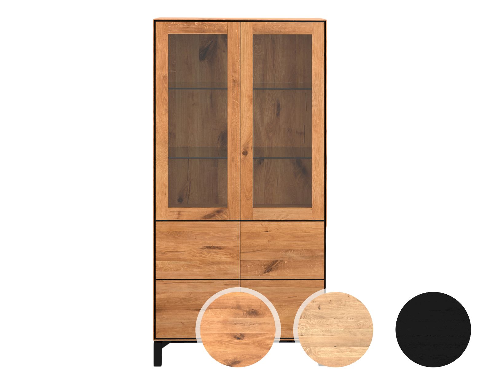 Bodahl »Birmingham« Massivholz Highboard Wild Oak 15 Matt schwarz