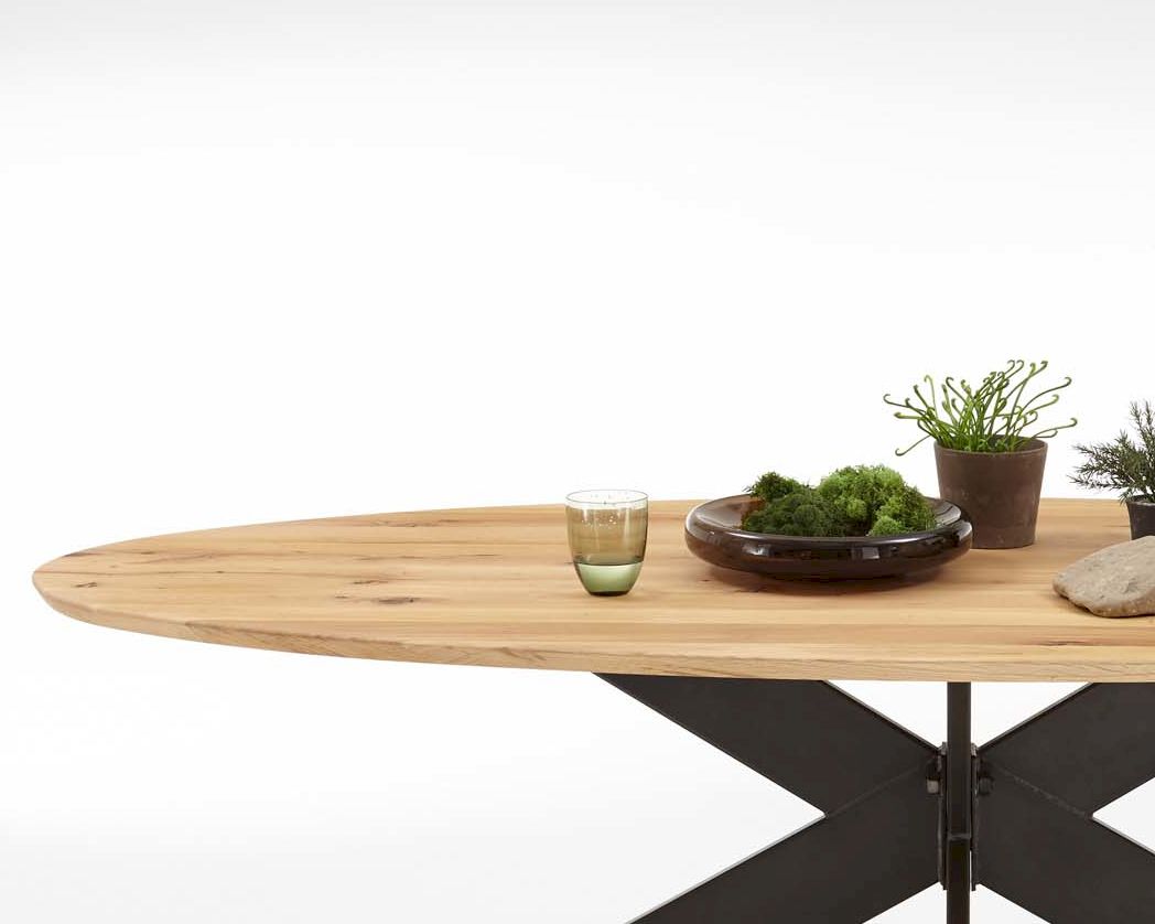Bodahl Concept4You »Denver« Massivholz Tischplatte Wild Oak 260x115 cm / matt schwarz