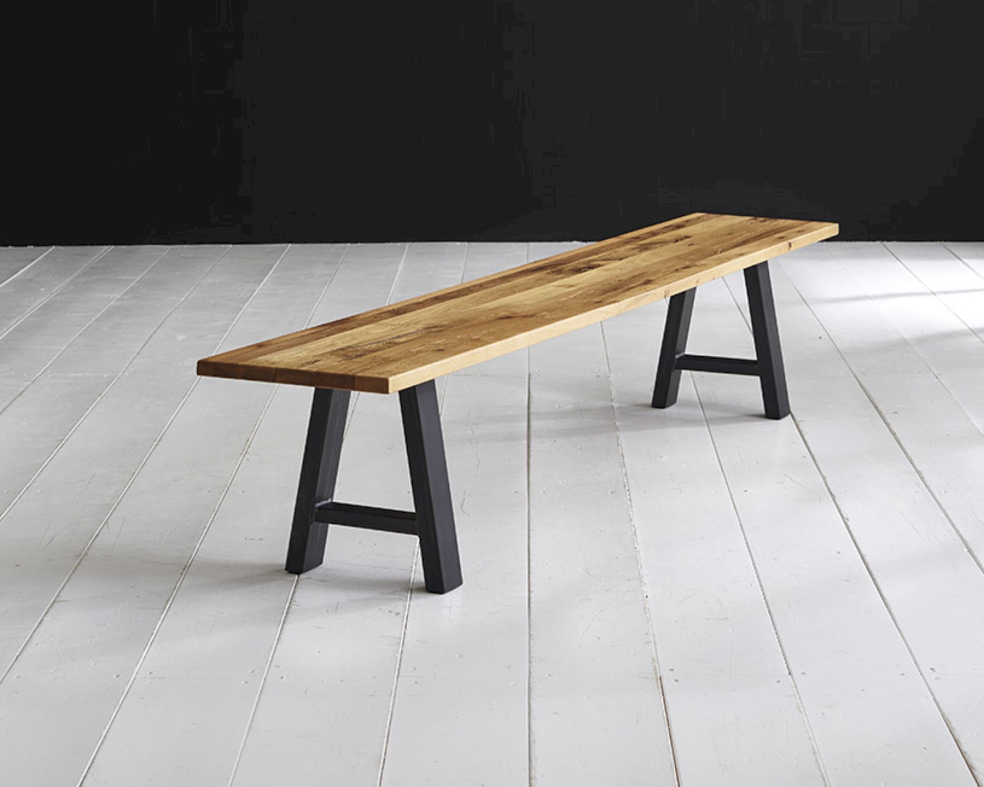 Bodahl Concept4You »Halo« Eisen Bankgestell Rustic Oak 32x8x4 cm / antik schwarz