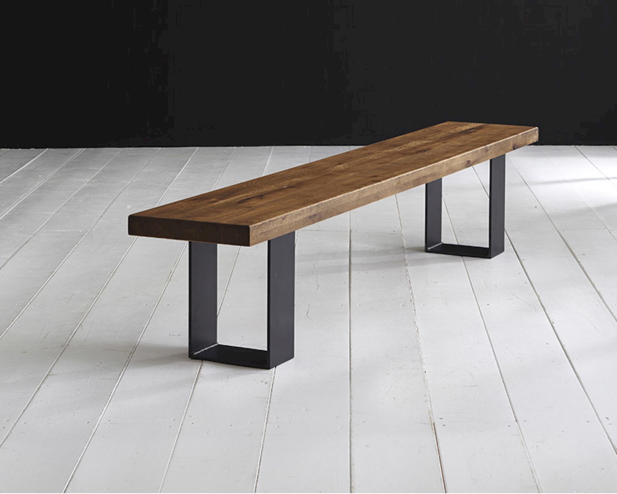 Bodahl Concept4You »Houston« Eisen Bankgestell Rustic Oak U-Beine 28x15x0,8 cm / schwarz
