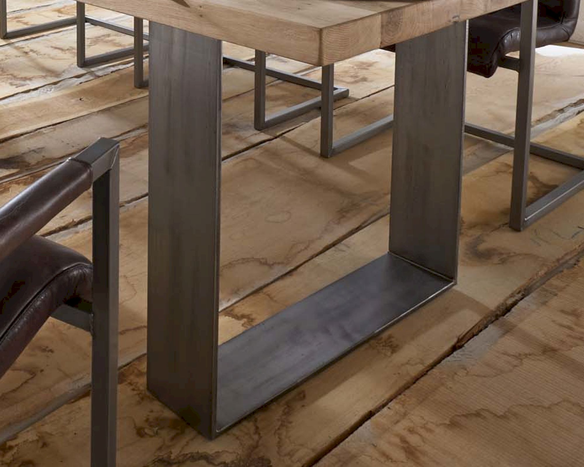 Bodahl Concept4You »Houston« Eisen Tischgestell Rustic Oak 100 cm / antik schwarz