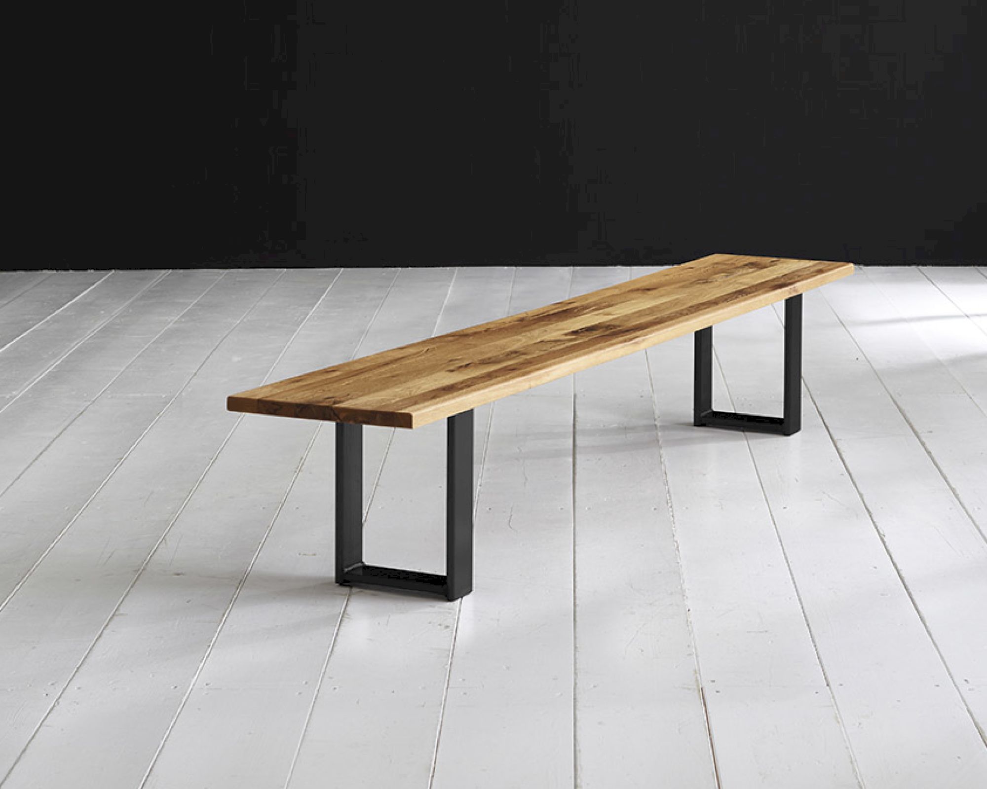 Bodahl Concept4You »Martin« Eisen Bankgestell Rustic Oak U-Beine 27x8x1,5 cm / schwarz