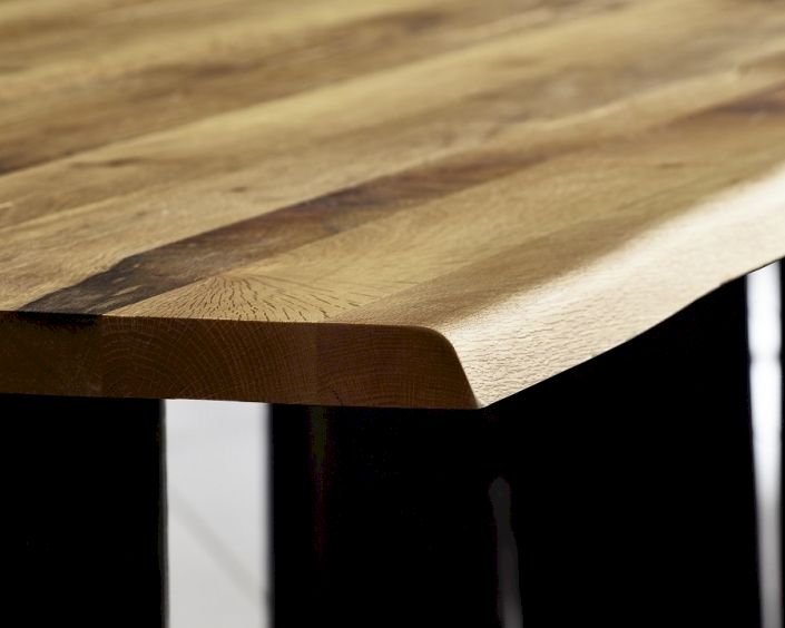 Bodahl Concept4You Massivholz Tischplatte Baumkante Rustic Oak / 4cm / 220x100 cm / Eiche white wash
