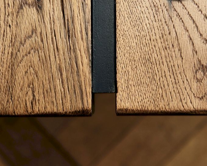 Bodahl Concept4You Massivholz Tischplatte Rustic Oak Metallleiste 240x100 cm / Eiche old bassano