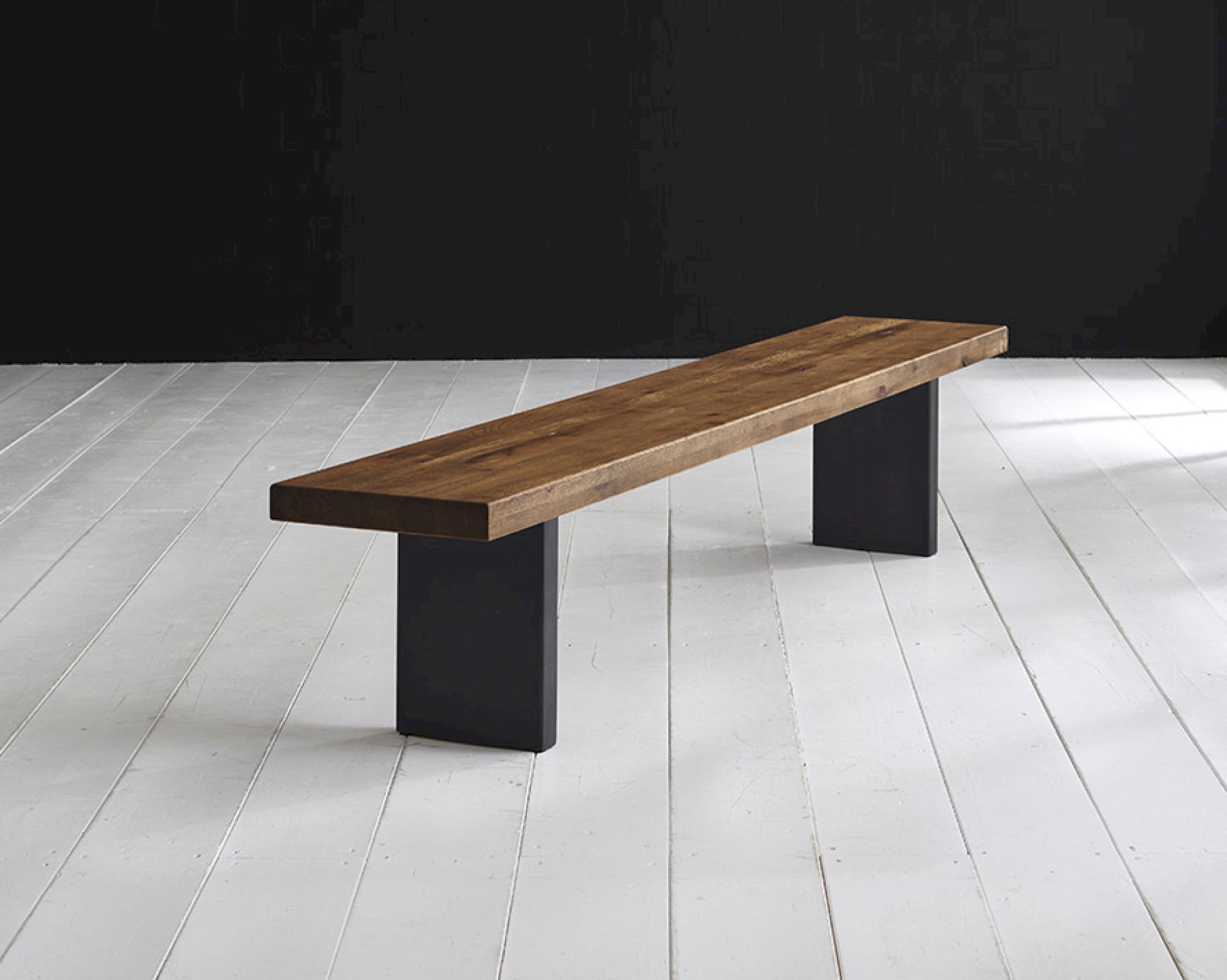 Bodahl Concept4You »Orlando« Eisen Bankgestell Rustic Oak T-Beine 28x5cm / schwarz