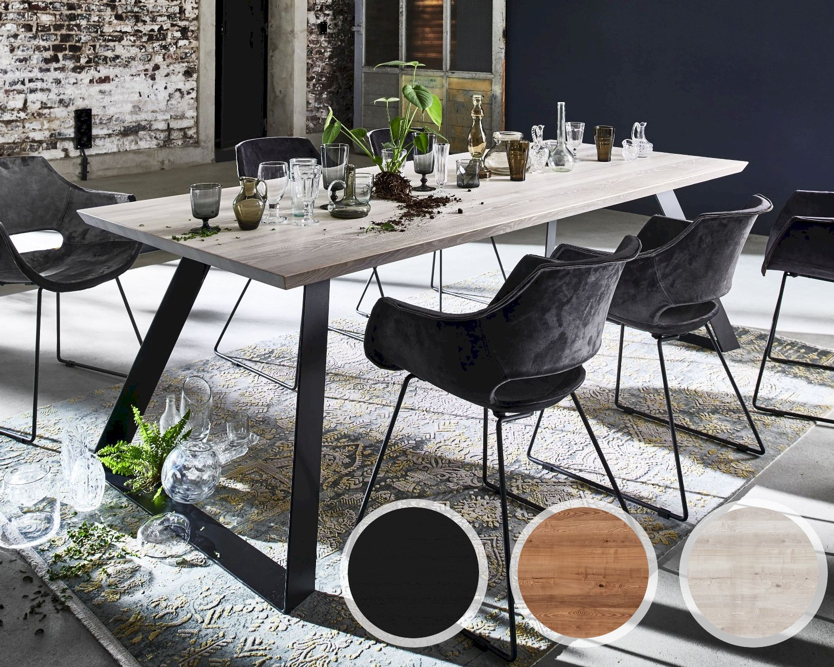 Bodahl Concept4You »Oslo« Massivholz Esstisch Ash Schweizer Kante / 200x100 cm / 03 White Wash