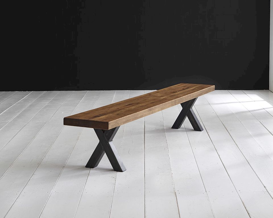 Bodahl Concept4You »Roma« Topplatte für Sitzbank gerade Kante Rustic Oak / 6 cm / 260x40 cm / Eiche smoked