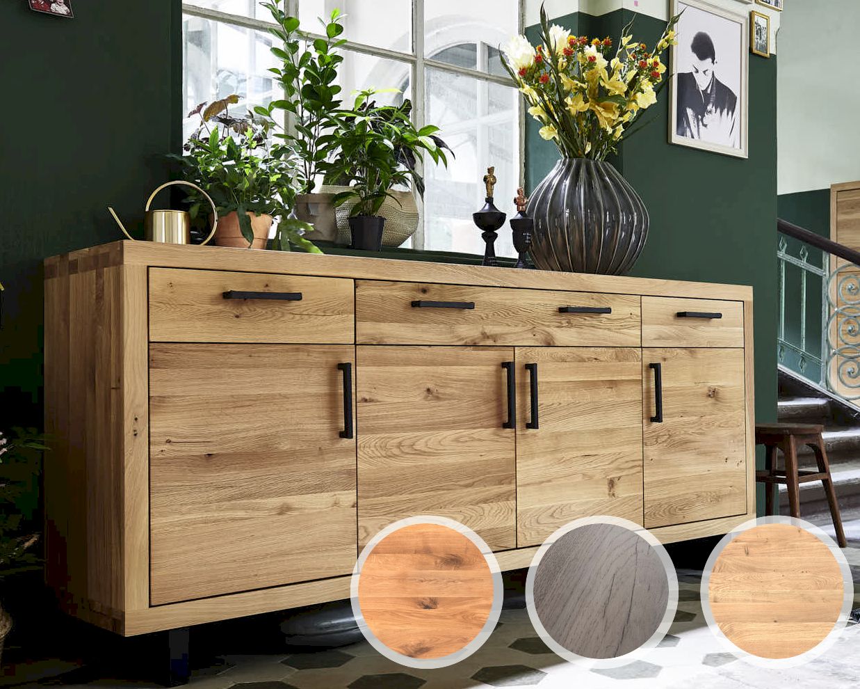 Bodahl »Woodstock« Anrichte Wild Oak 210x45x90 cm / ice grey