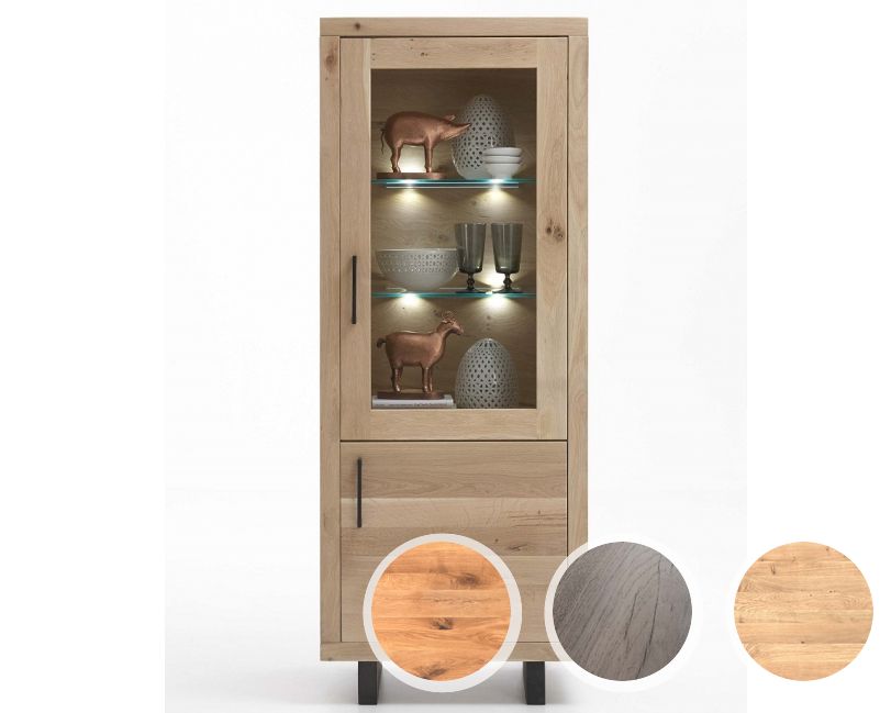 Bodahl »Woodstock« Vitrine Wild Oak 70x45x182 cm / amber