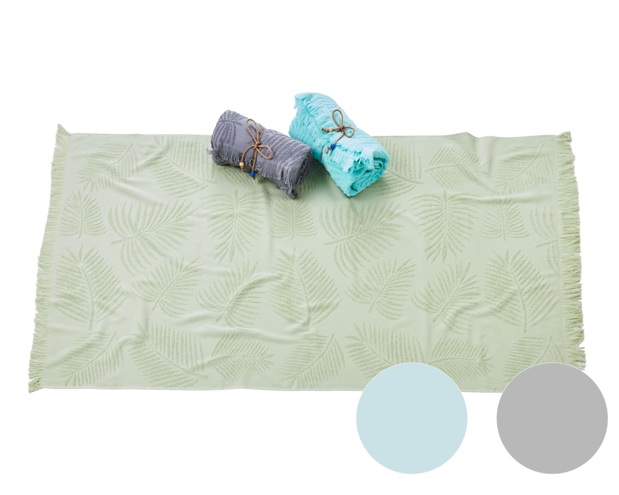 Done »Capri« Hamamtuch Palm Leaves 0317 light green