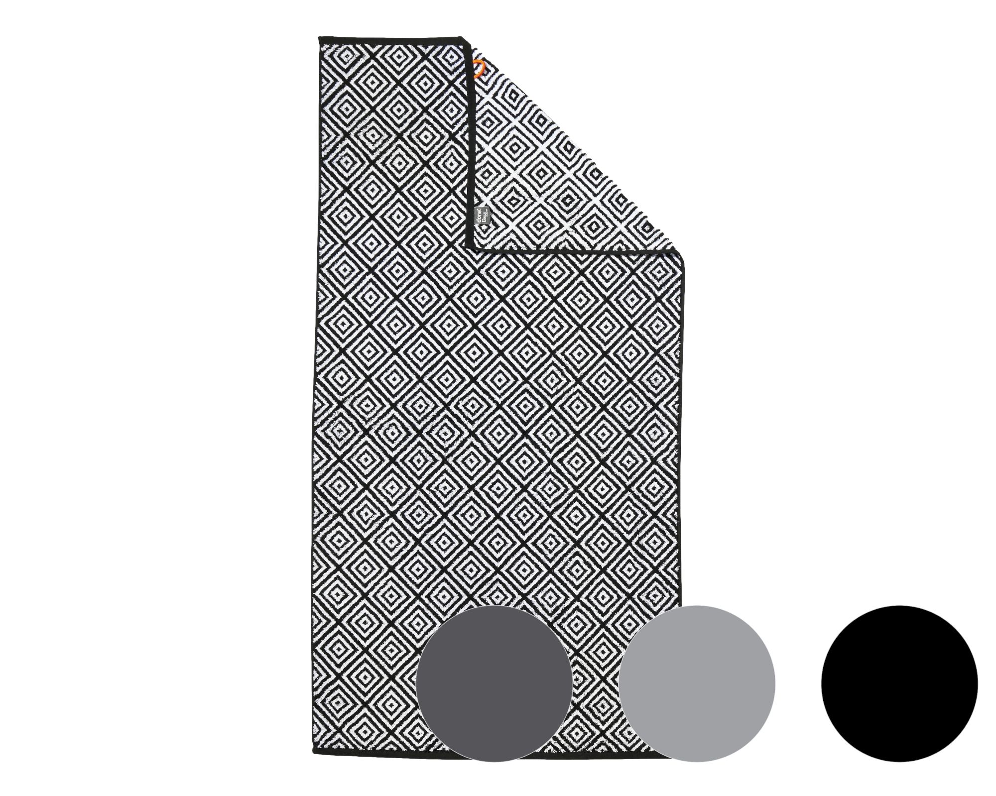 Done »Diamond« Hand-/Duschtuch 50x100 cm / 9000 anthracite