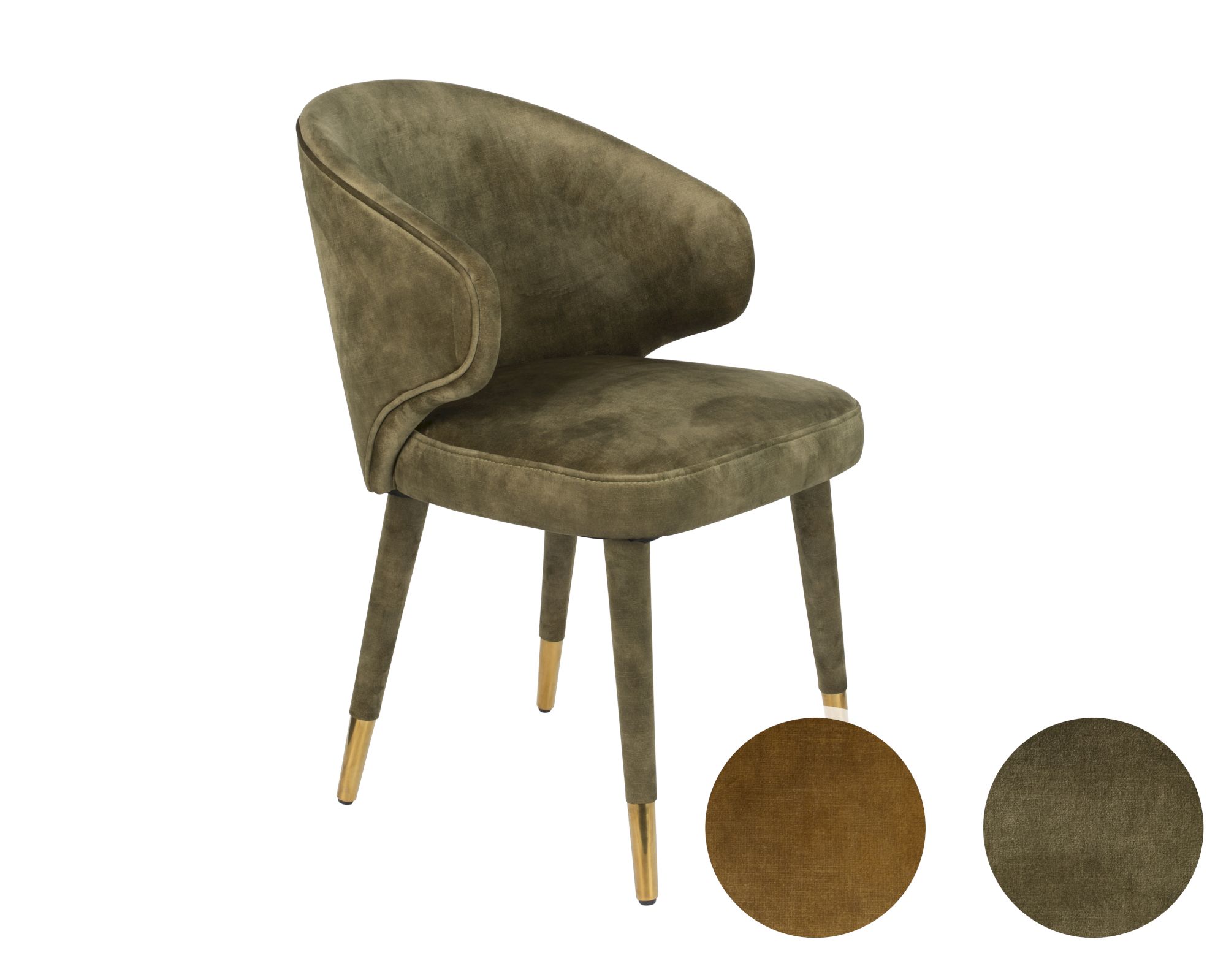 Dutchbone »Lunar« Stuhl Samt khaki