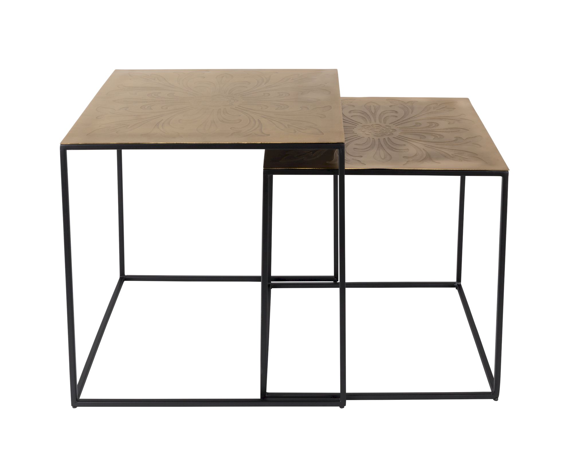 Dutchbone »Saffra« Beistelltisch 2er-Set mit Messing-Dekormuster