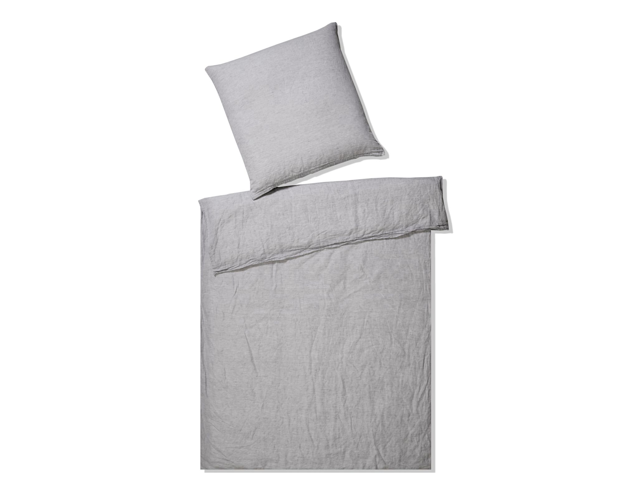 Elegante Casual Leinen Bettwäsche »Pure« Silber 7062-09 Kissen 80x80 cm