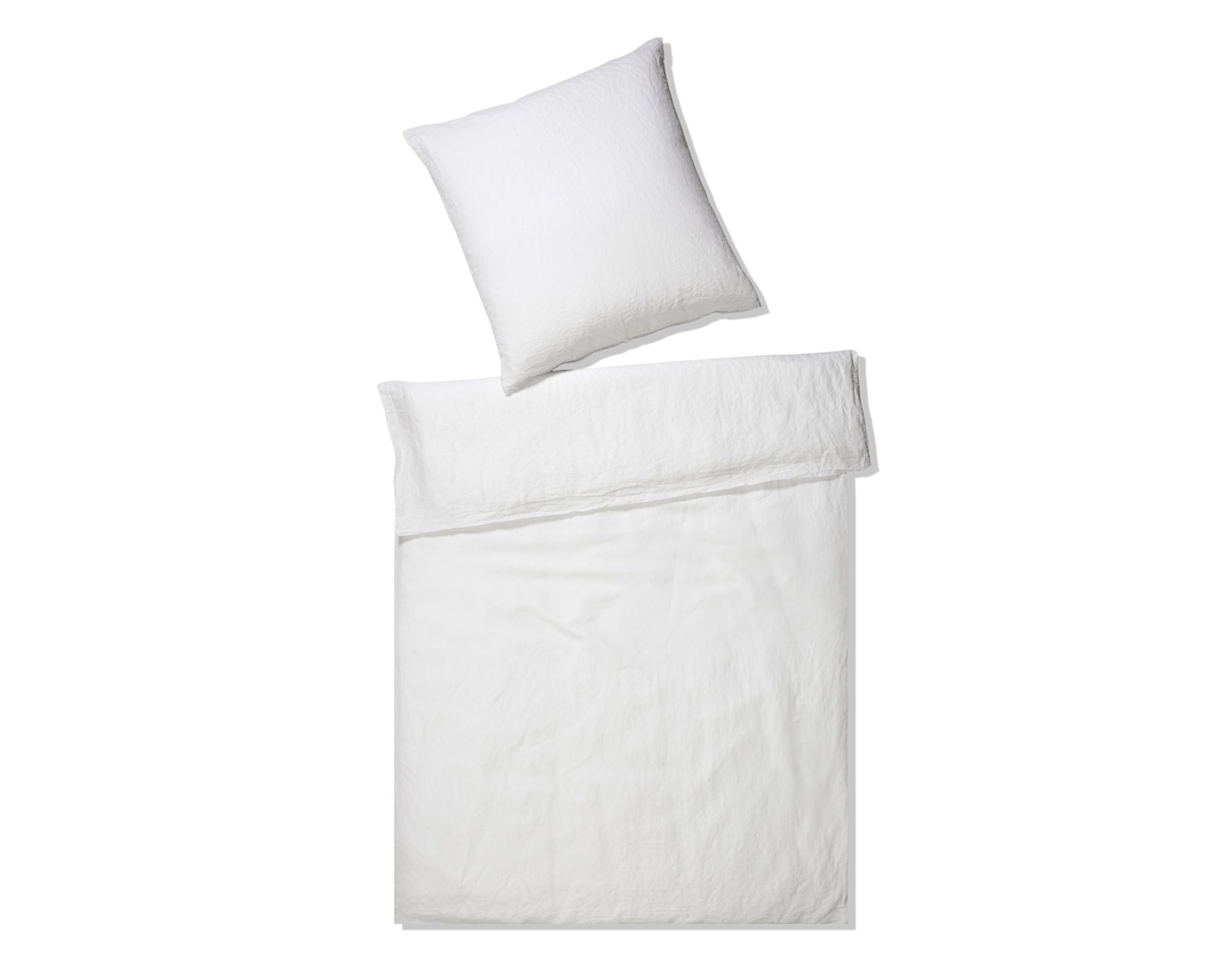 Elegante Casual Leinen Bettwäsche »Pure« Wollweiß 7062-00 Bettwäsche 155x200 cm / 80x80 cm