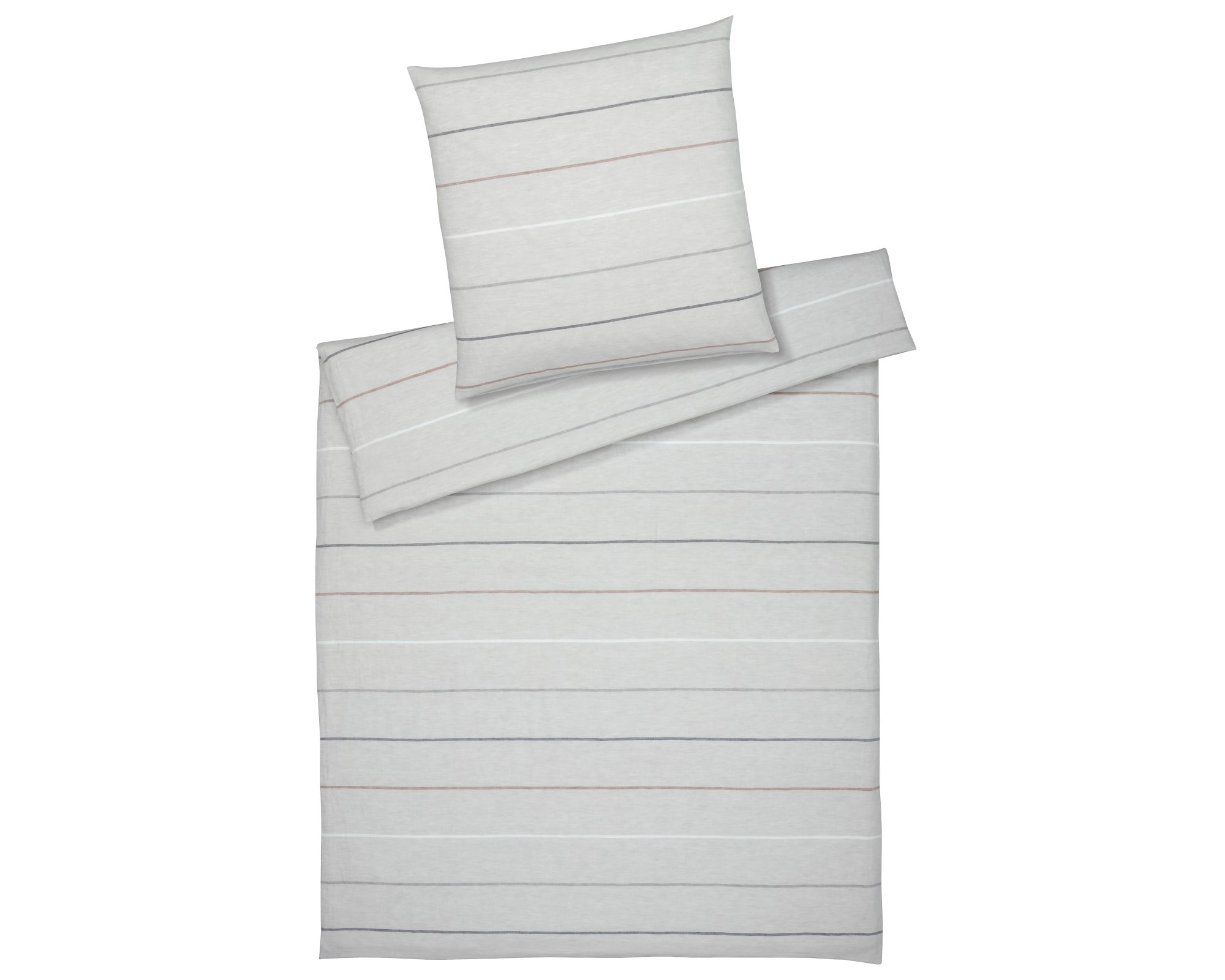 Elegante Halbleinen Bettwäsche »Balance« 7103-09 Bettwäsche / 155x200 cm / 80x80 cm
