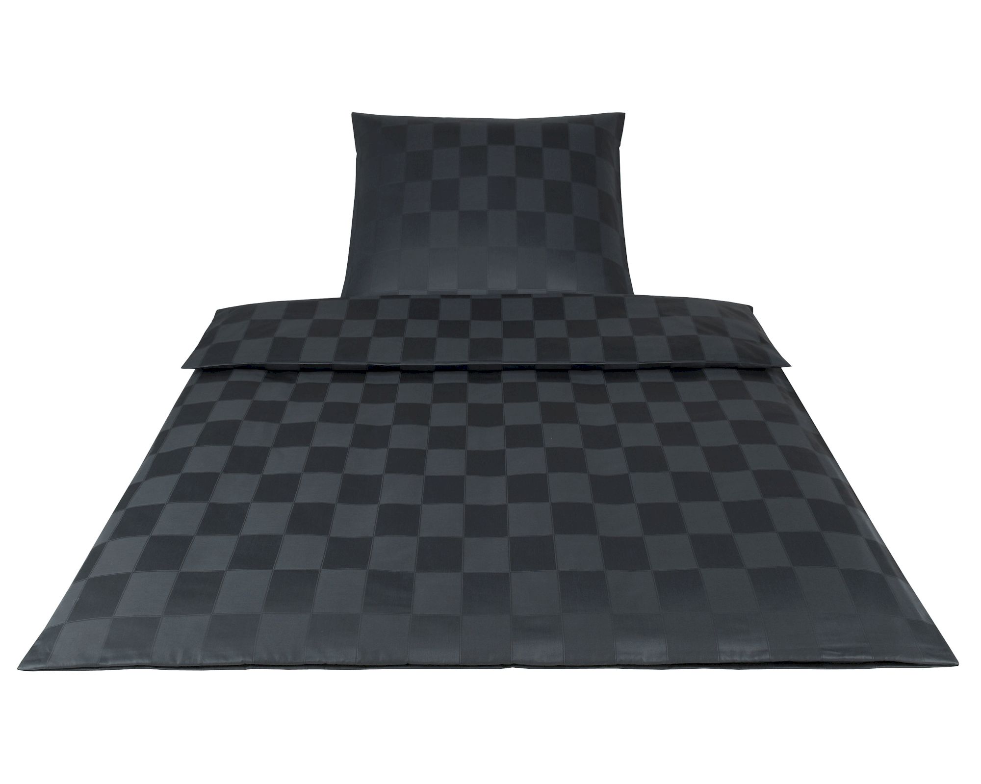 Elegante Mako-Satin Bettwäsche »Courage« Anthrazit 2244-09 Bettwäsche / 155x200 cm / 80x80 cm