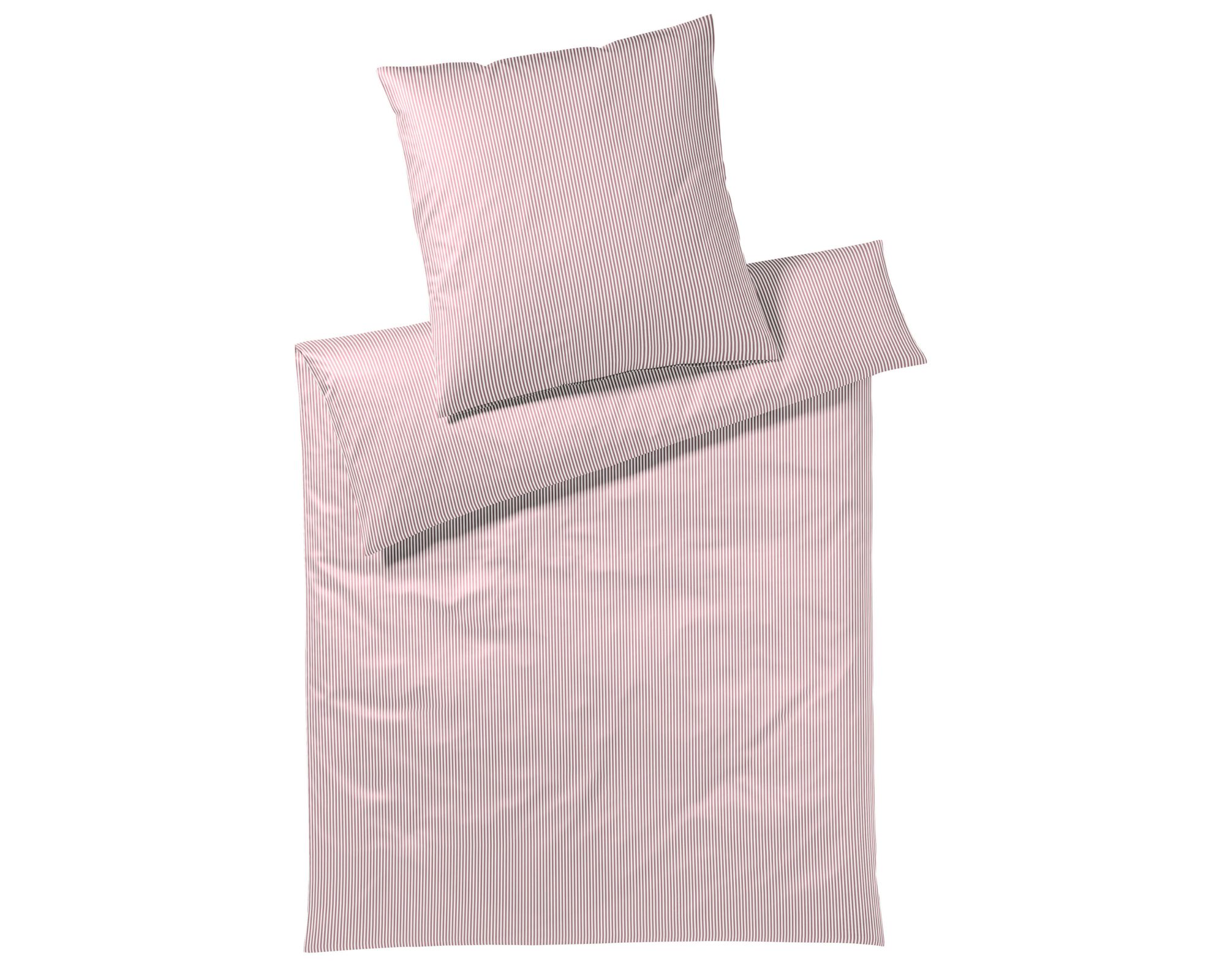 Elegante Mako-Satin Bettwäsche »Sister Stripe« Rose 3517-01 Kissen / 40x80 cm