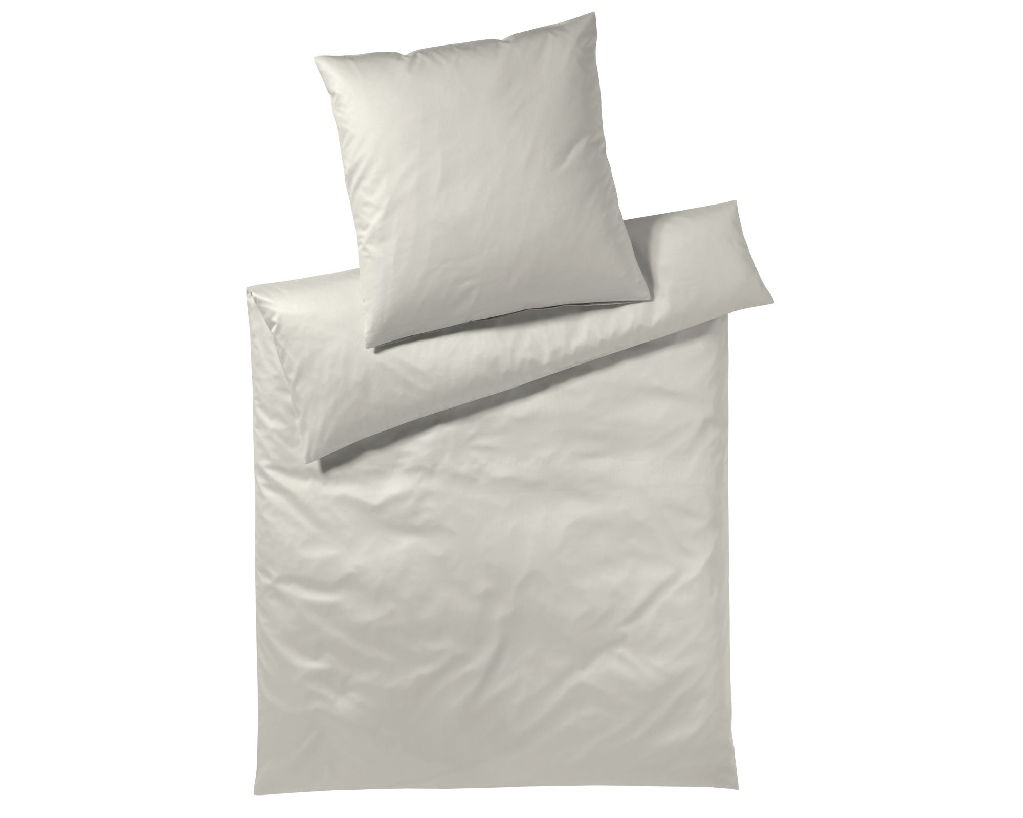 Elegante Mako-Satin Bettwäsche »Solid« Beige 6800-71 Bettwäsche 155x200 cm / 80x80 cm
