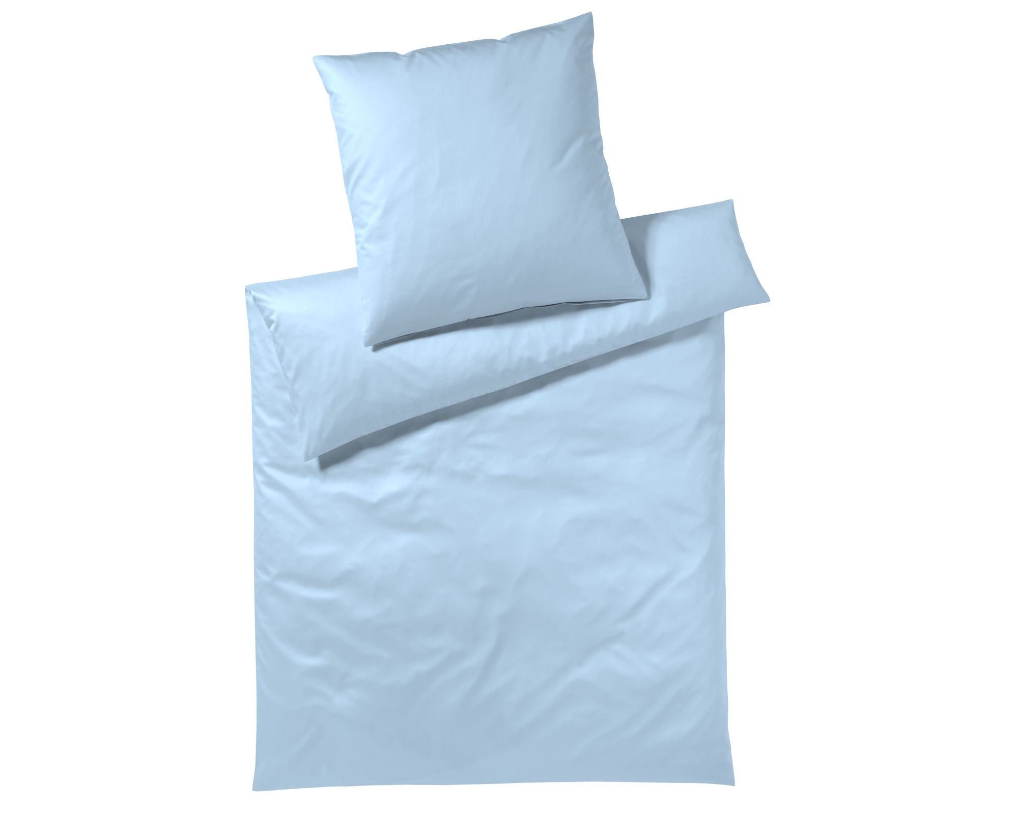 Elegante Mako-Satin Bettwäsche »Solid Jersey« Hellblau 3506-02 Kissen / 80x80 cm