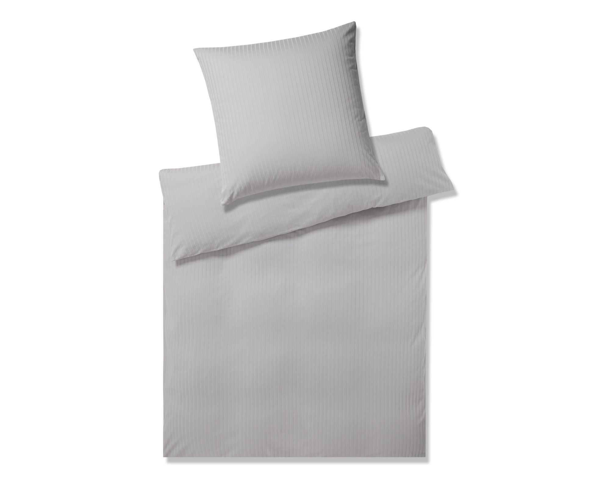 Elegante Mako-Satin Bettwäsche »Solid Stripe« Greige 3507-09 – erhältlich in 12 Größen