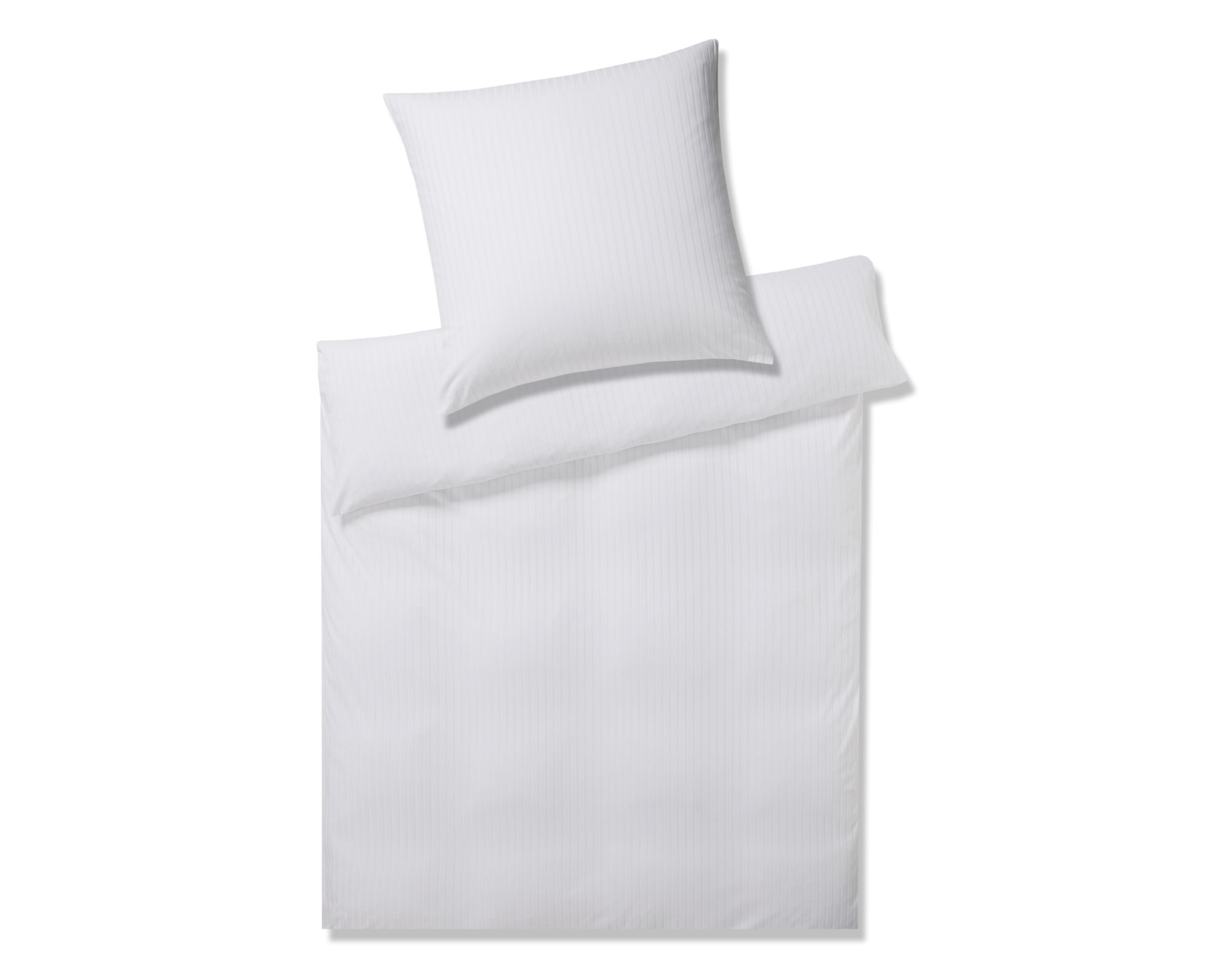 Elegante Mako-Satin Bettwäsche »Solid Stripe« Weiß 3507-00 – erhältlich in 12 Größen