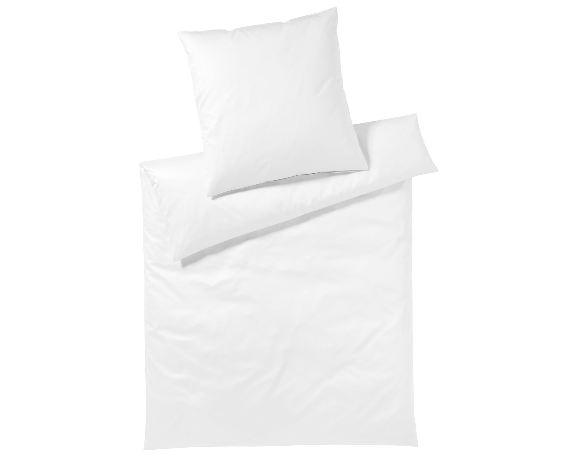Elegante Mako-Satin Bettwäsche »Solid« Weiß 6800-00 Kissen 80x80 cm