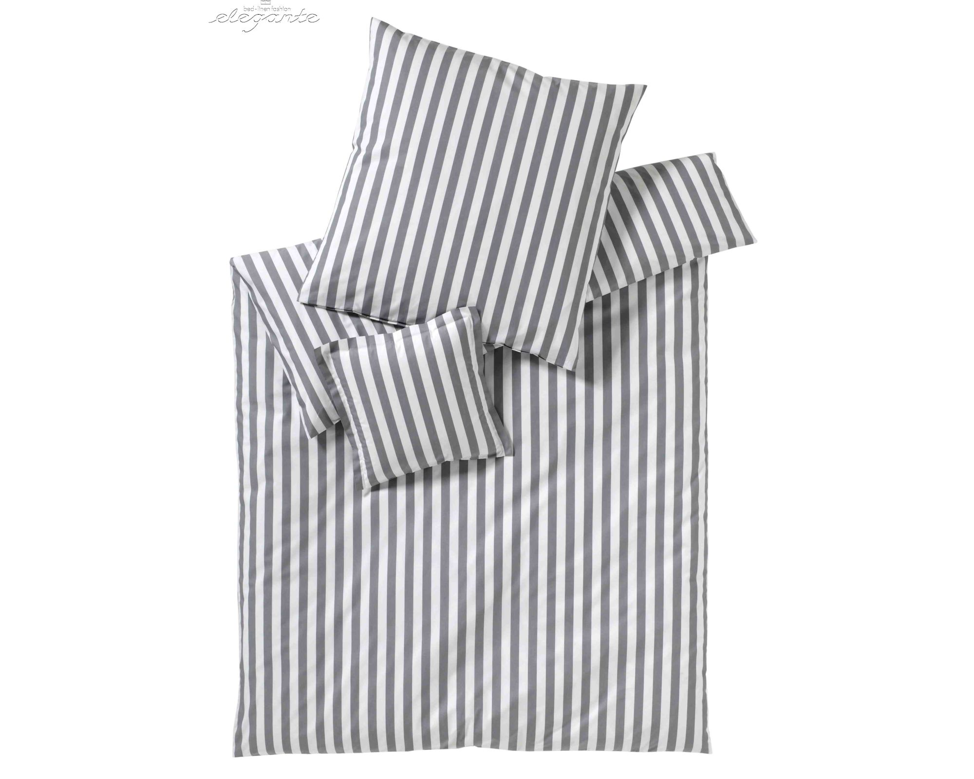 Elegante Perkal Bettwäsche »Lido« Silber 7022-19 Bettwäsche 135x200 cm / 80x80 cm