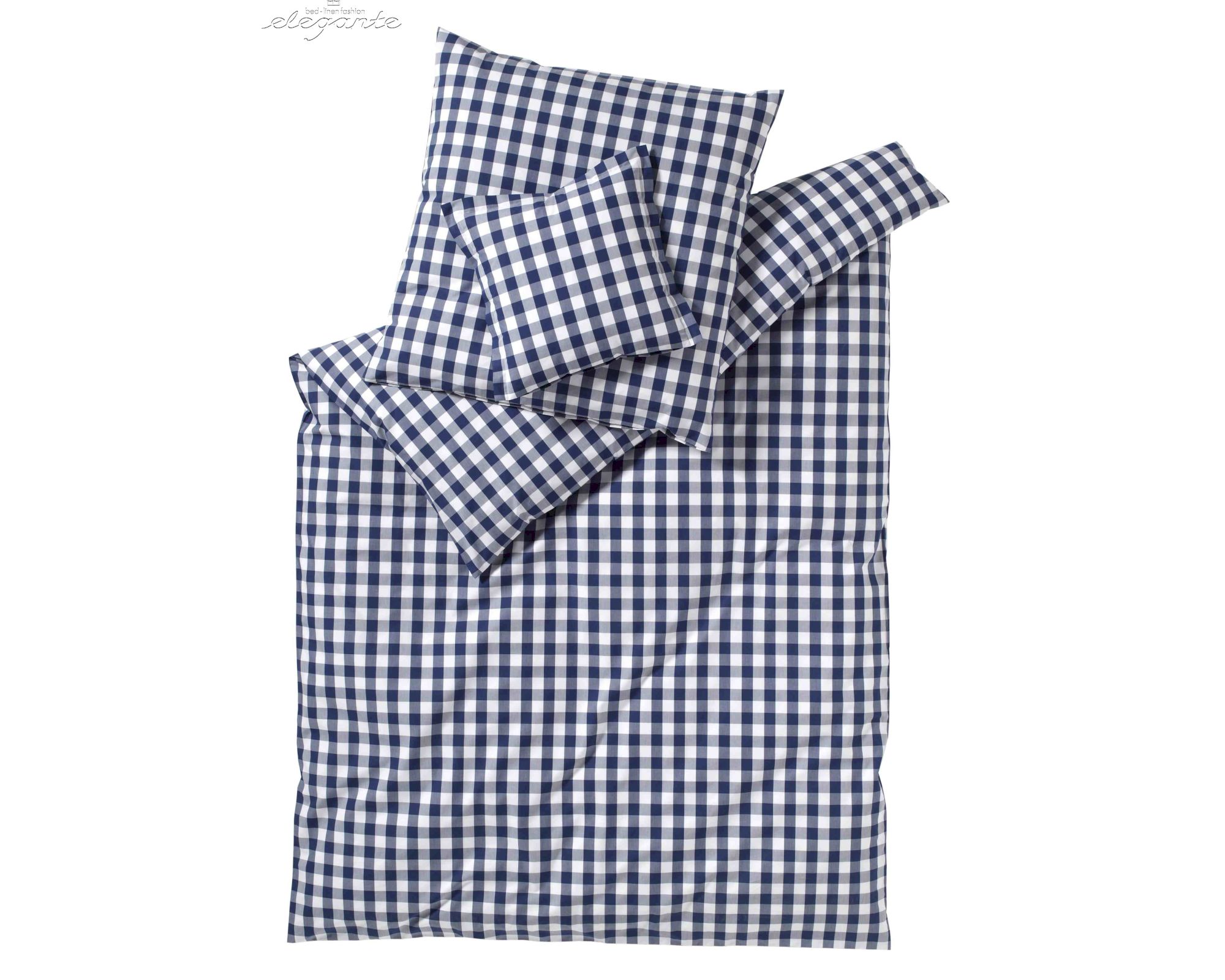 Elegante Perkal Bettwäsche »Quadro« Marine 7021-02 Kissen 80x80 cm