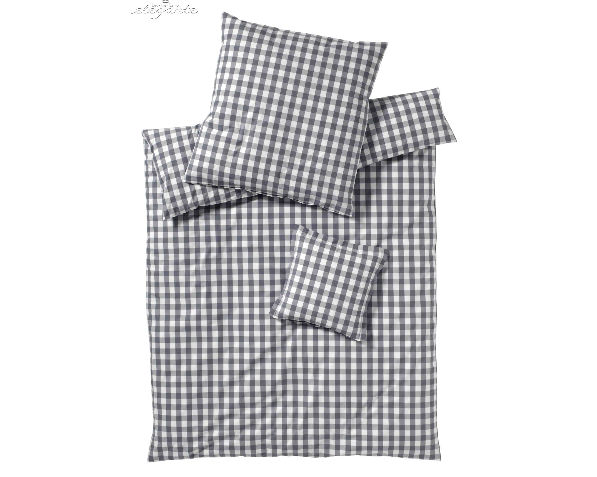 Elegante Perkal Bettwäsche »Quadro« Silber 7021-19 Kissen 80x80 cm