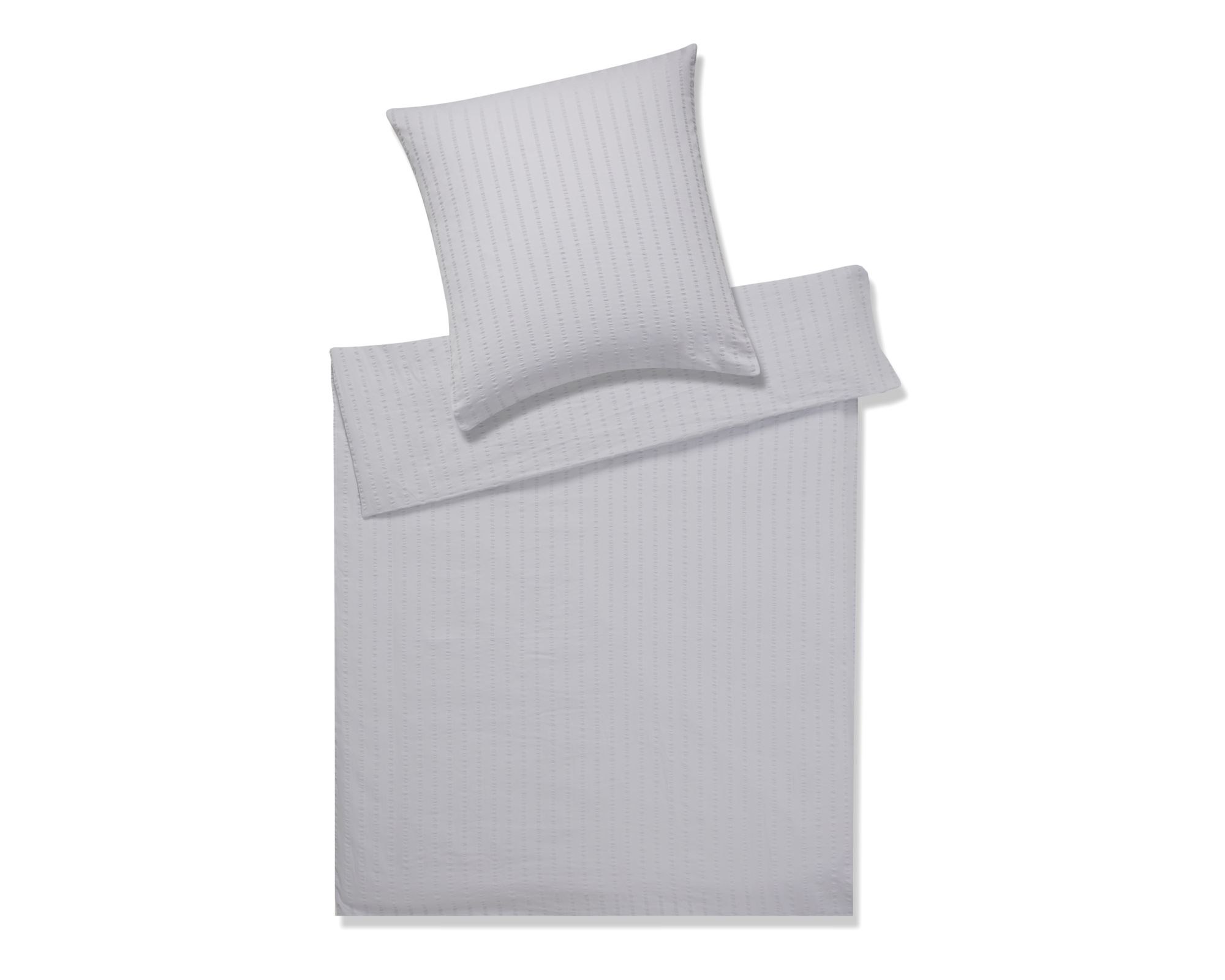 Elegante Seersucker Bettwäsche »Chelsea« Silber 7013-19 Kissen 80x80 cm