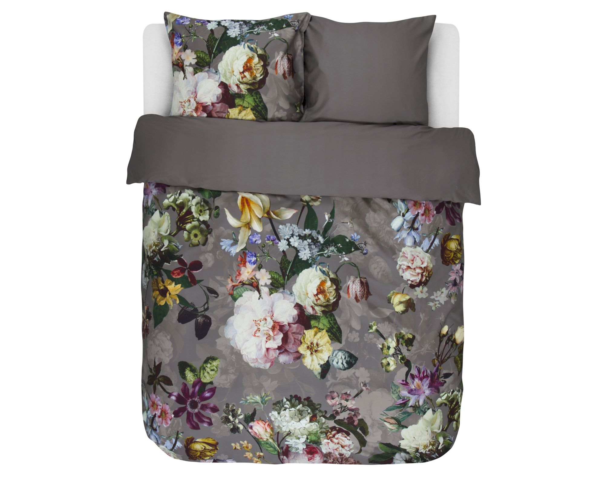 Essenza »Fleur« Satin Bettwäsche Taupe 155x220 cm / 80x80 cm