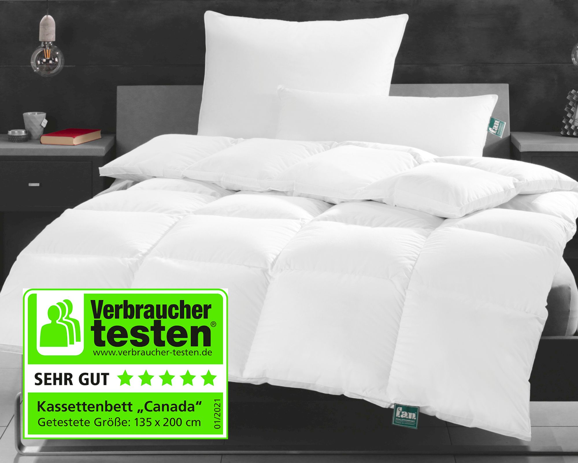 Frankenstolz »fan Canada« Bettdecke Biobasiert Kassettenbett, ohne Biese extra warm / 135x200 cm / 1080g
