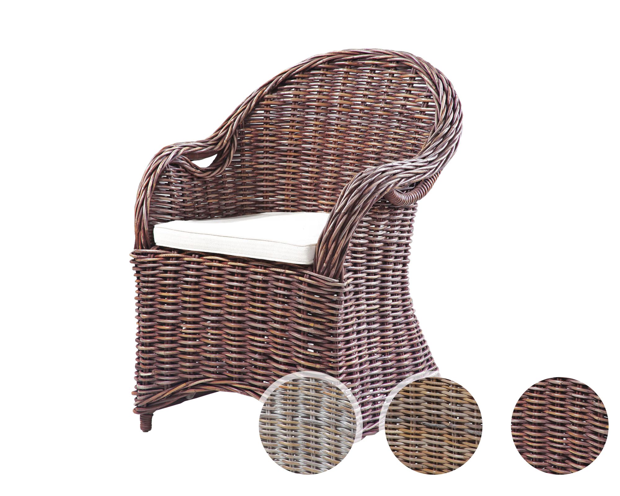 GartenZeit »Brest« Rattan-Sessel braun-antik