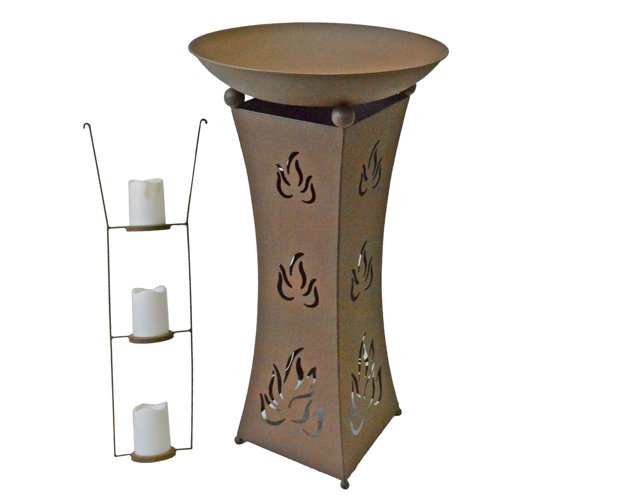 GartenZeit »Fire« Pflanzenschale mit LED-Beleuchtung 47,5x47,5x93 cm