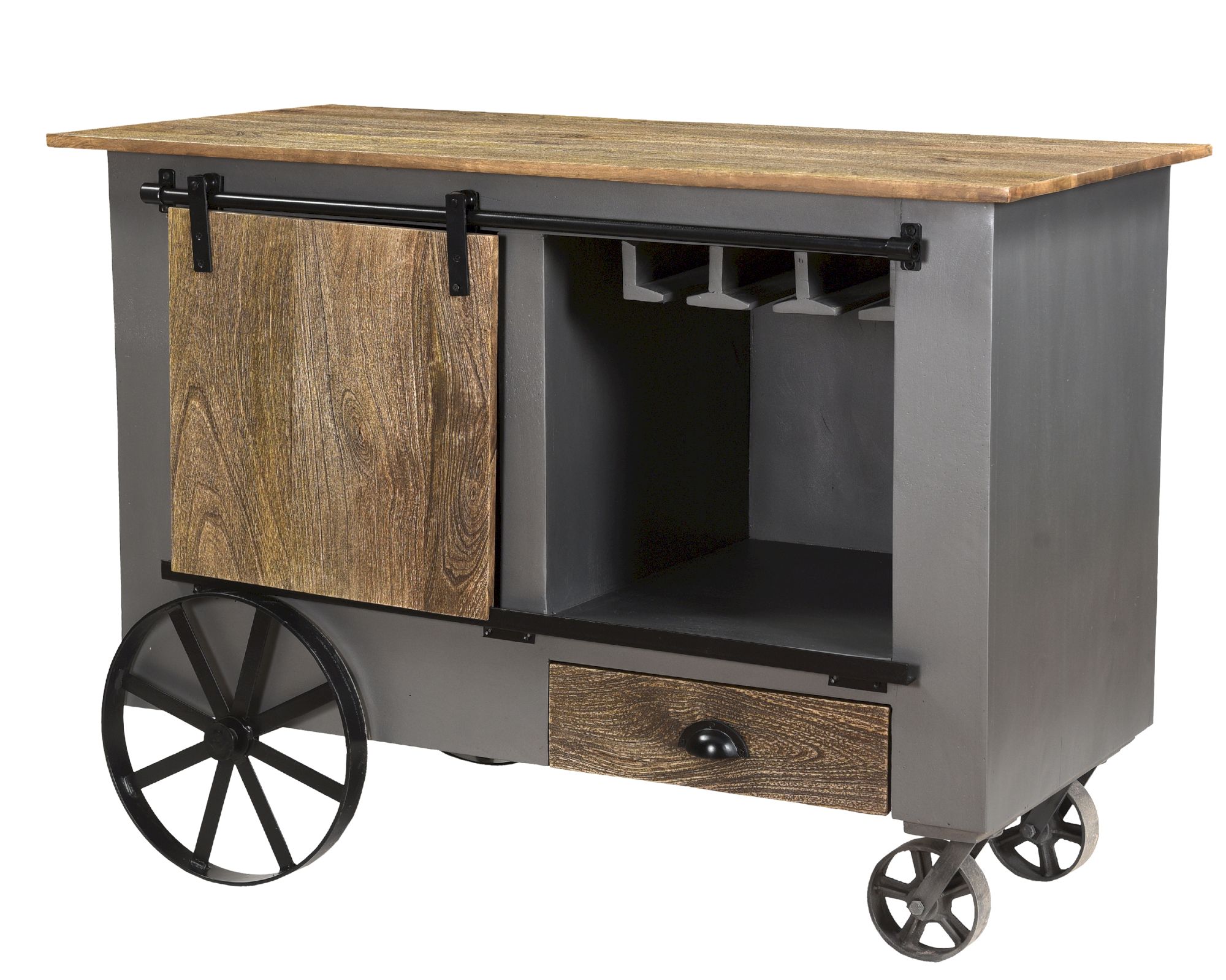 GartenZeit »Ranchi« Barschrank mit Rollen 85x122x90 cm